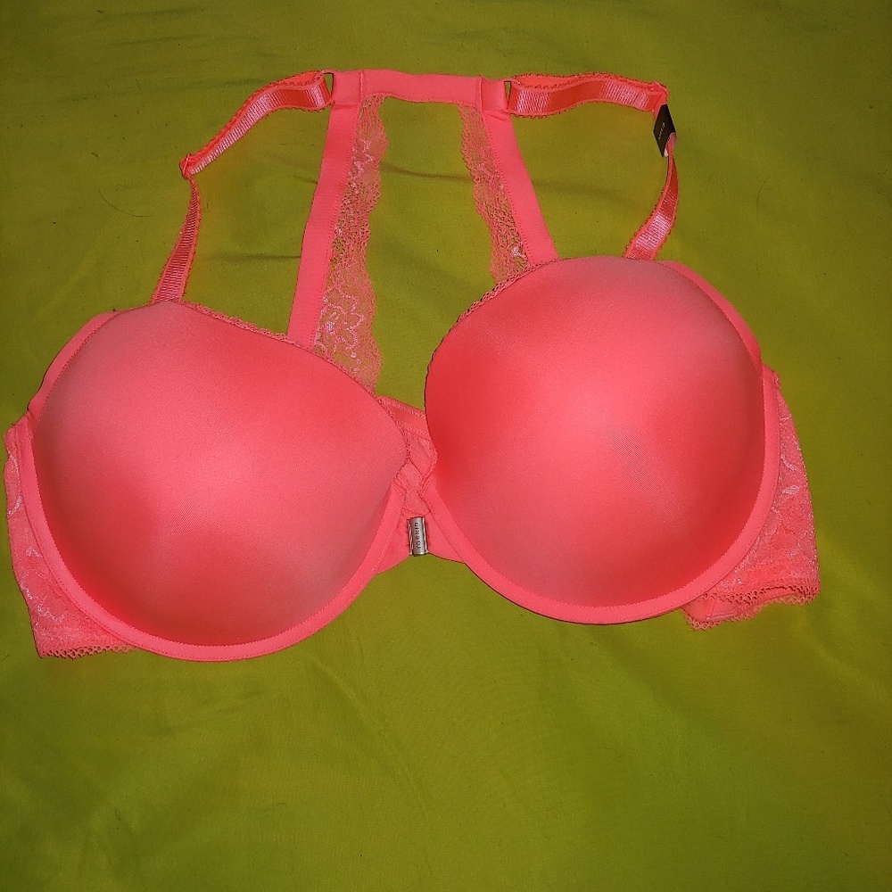 NWT Neon Coral 46C Racerback Bra